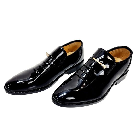 Men's patent Leather Lined Dress Oxfords Derby Formal Shoes Size 43/ US 9.5 - Picture 10 of 14